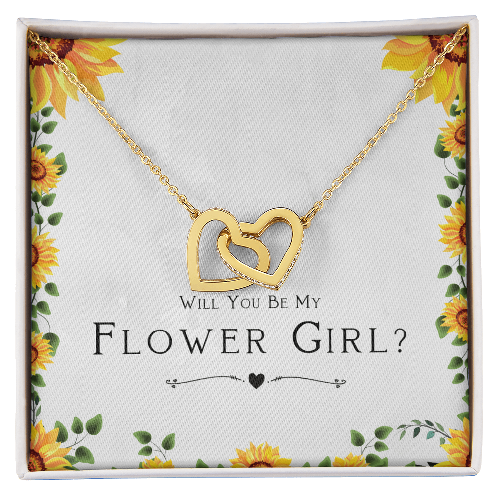 Best Gifts 305-Flower Girl Gift Interlocking Hearts Necklace Proposal
