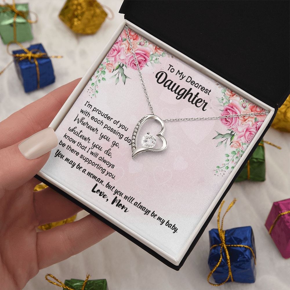 Christian Gifts 305-Forever Love Dearest Daughter Necklace Gift from Mom