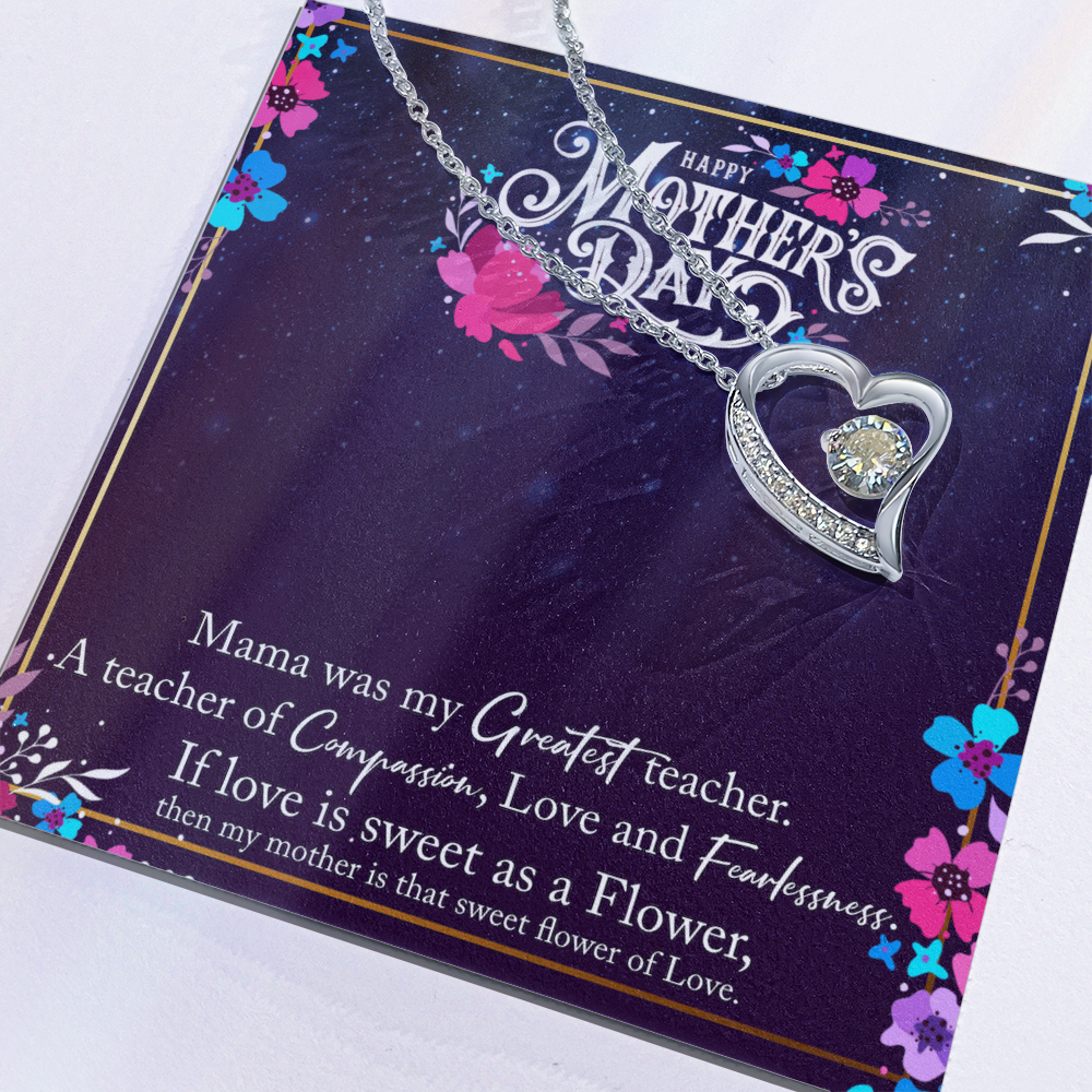Best Gifts 305-Forever Love Necklace – 14k White Gold or 18k Yellow Gold Finish with Heart Pendant