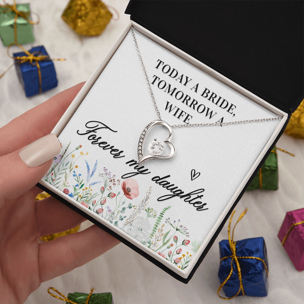 Christian Gifts 305-Forever Love Necklace for Daughter - Wedding Gift with CZ Pendant