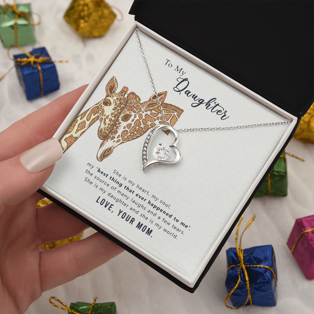 Christian Gifts 305-Forever Love Necklace for Daughter – Heart Pendant Gift