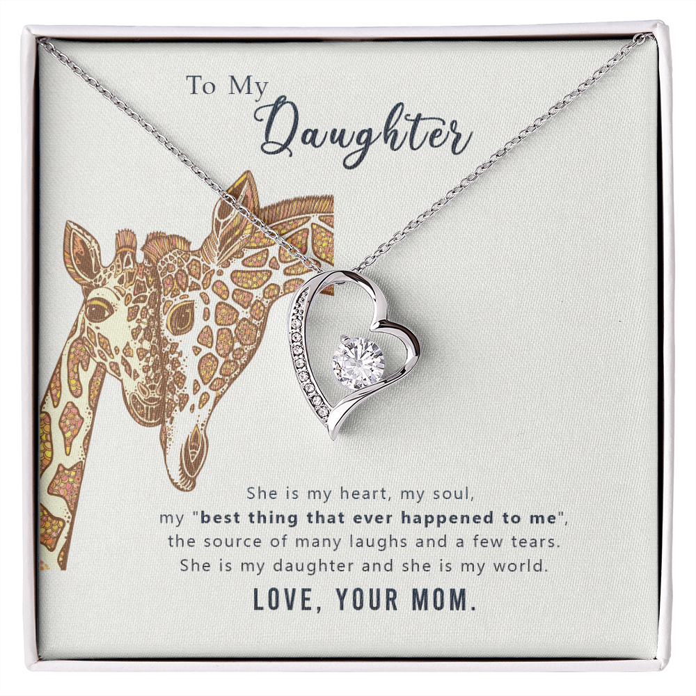 Christian Gifts 305-Forever Love Necklace for Daughter – Heart Pendant Gift