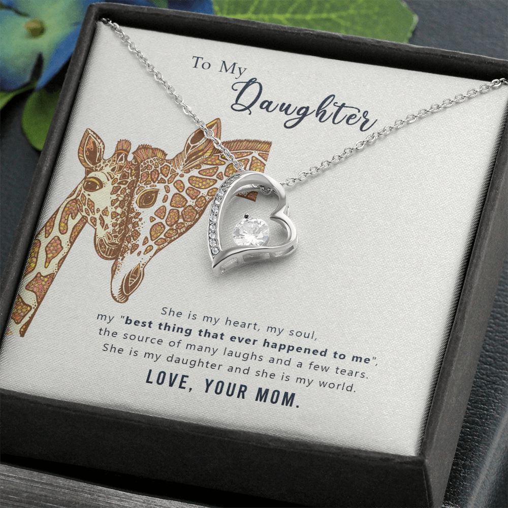 Christian Gifts 305-Forever Love Necklace for Daughter – Heart Pendant Gift