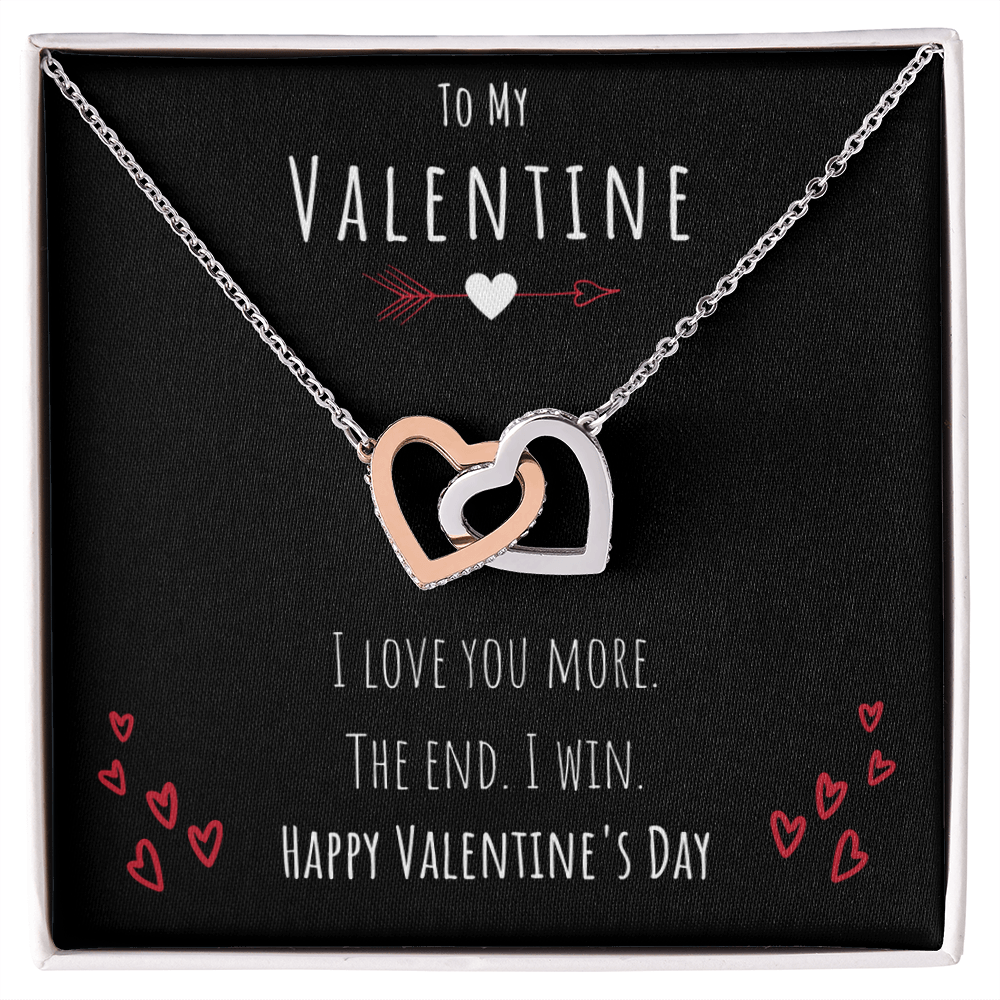 Best Gifts 305-Funny Valentine Interlocking Hearts Necklace for Her – I Love You More