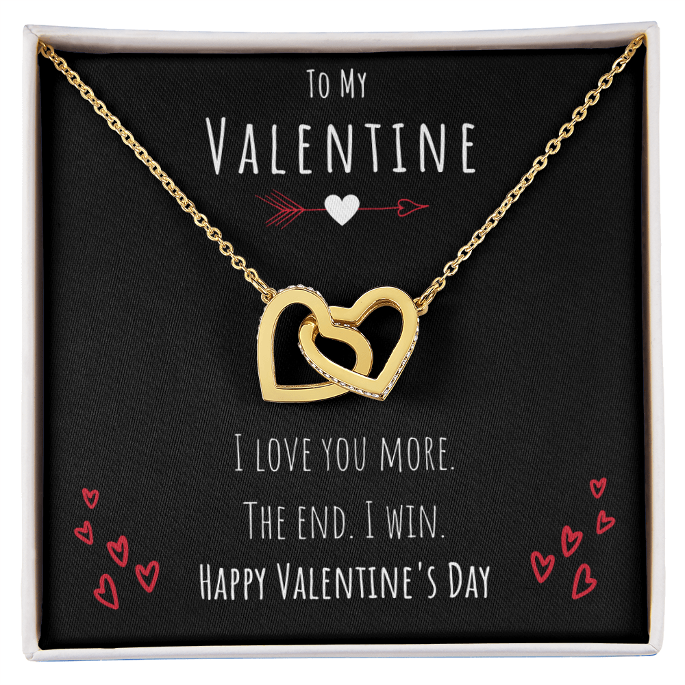 Best Gifts 305-Funny Valentine Interlocking Hearts Necklace for Her – I Love You More