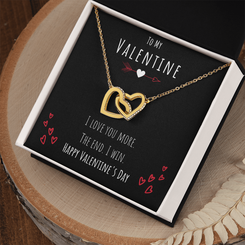 Best Gifts 305-Funny Valentine Interlocking Hearts Necklace for Her – I Love You More