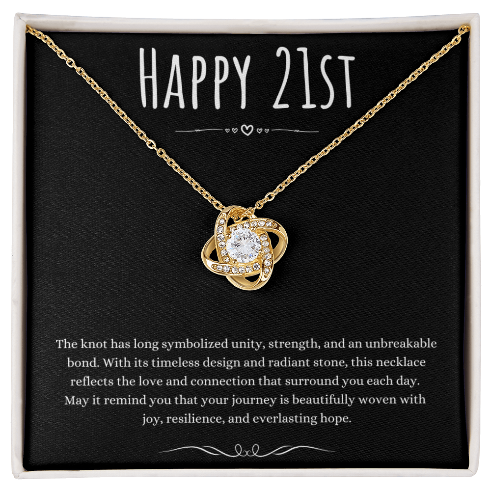 Best Gifts 305-Happy 21st Love Knot Necklace