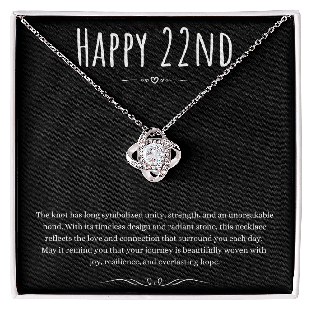 Best Gifts 305-Happy 22nd Love Knot Necklace