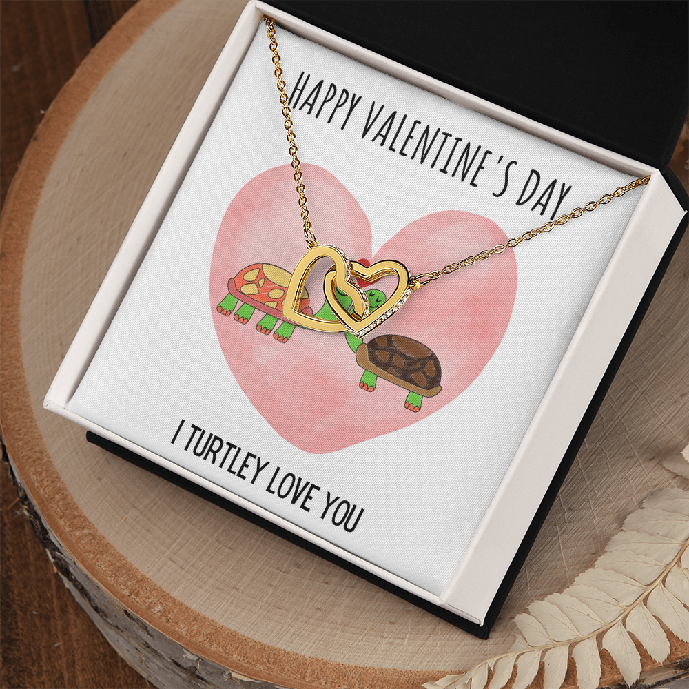 Best Gifts 305-Happy Valentine's Day I Turtley Love You Necklace Interlocking Hearts CZ Pendant