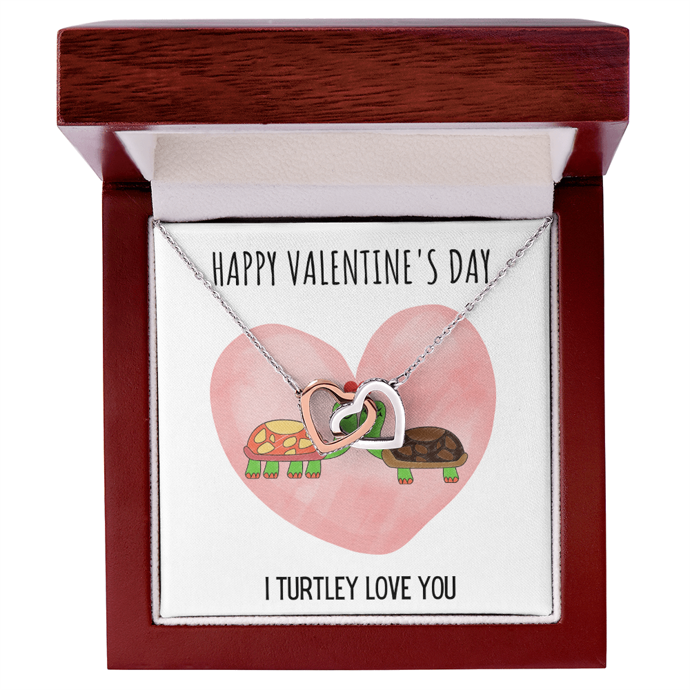 Best Gifts 305-Happy Valentine's Day I Turtley Love You Necklace Interlocking Hearts CZ Pendant