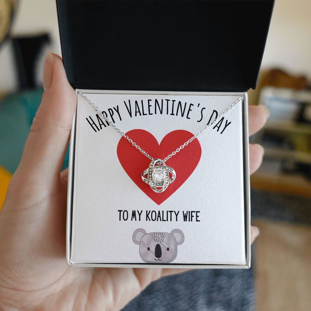 Best Gifts 305-Happy Valentine's Day To My Koality Wife Love Knot Necklace
