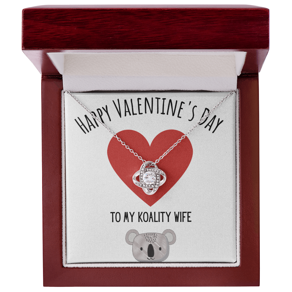 Best Gifts 305-Happy Valentine's Day To My Koality Wife Love Knot Necklace