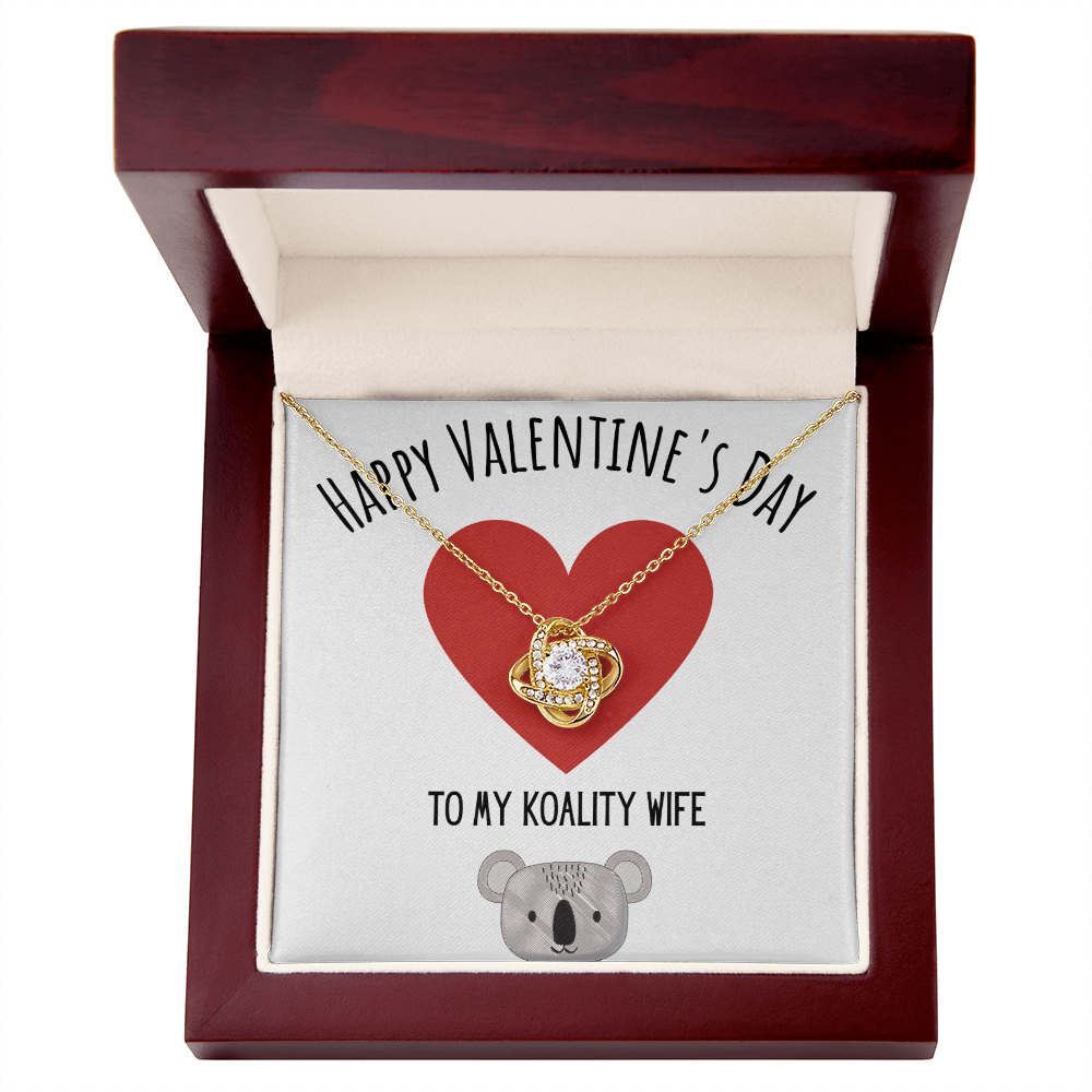 Best Gifts 305-Happy Valentine's Day To My Koality Wife Love Knot Necklace