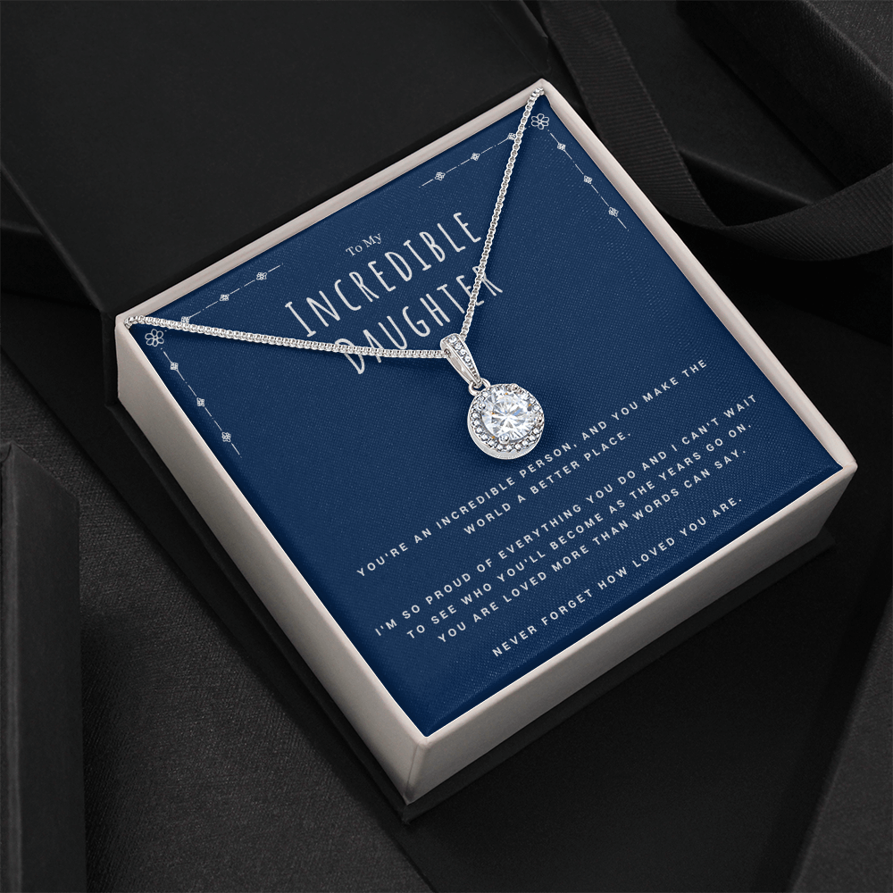 Best Gifts 305-Incredible Daughter Eternal Hope Necklace with Message Card from Mom or Dad
