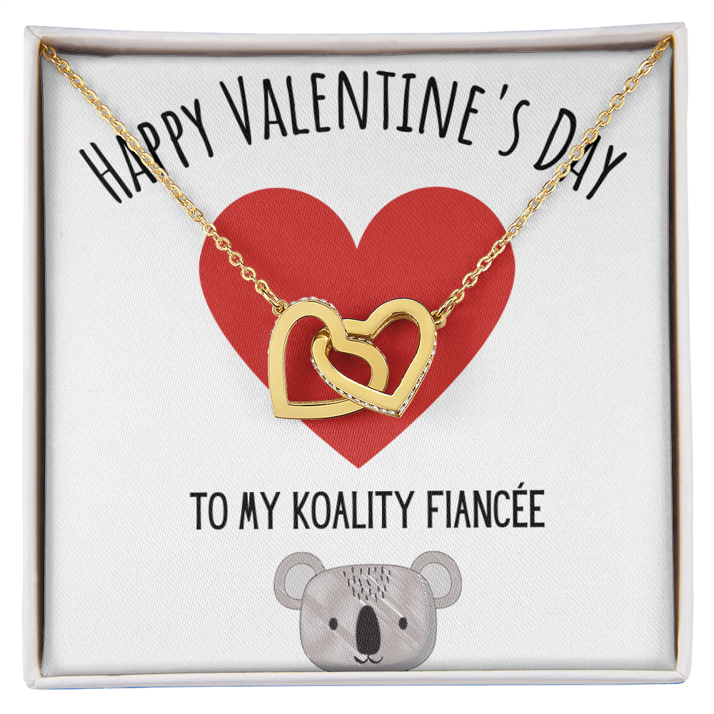 Best Gifts 305-Interlocking Hearts Necklace for Koality Fiancée Valentine's Day Gift