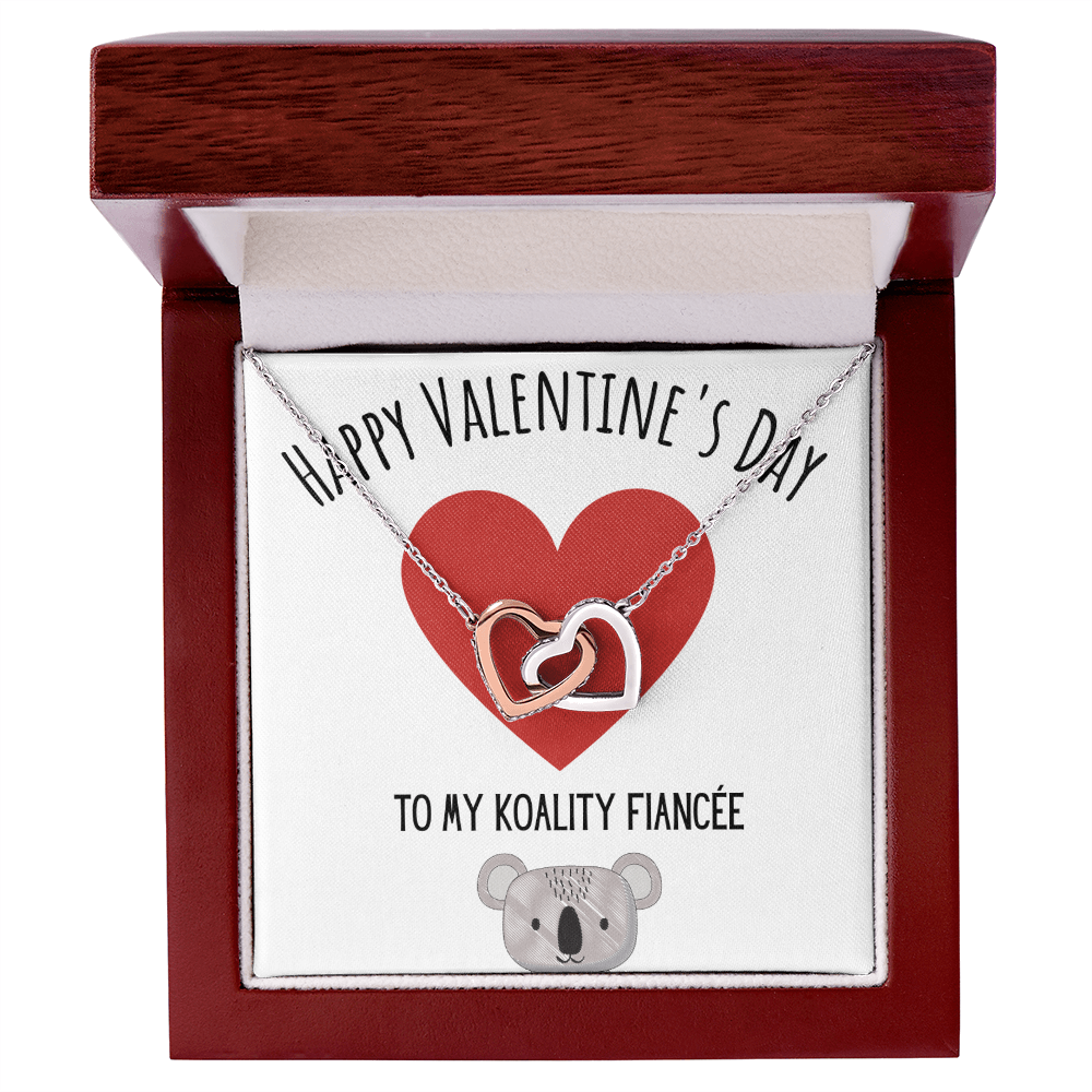 Best Gifts 305-Interlocking Hearts Necklace for Koality Fiancée Valentine's Day Gift