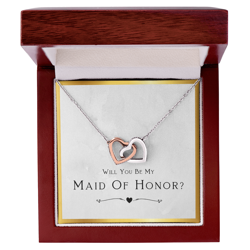 Best Gifts 305-Interlocking Hearts Necklace for Maid of Honor with CZ Crystals