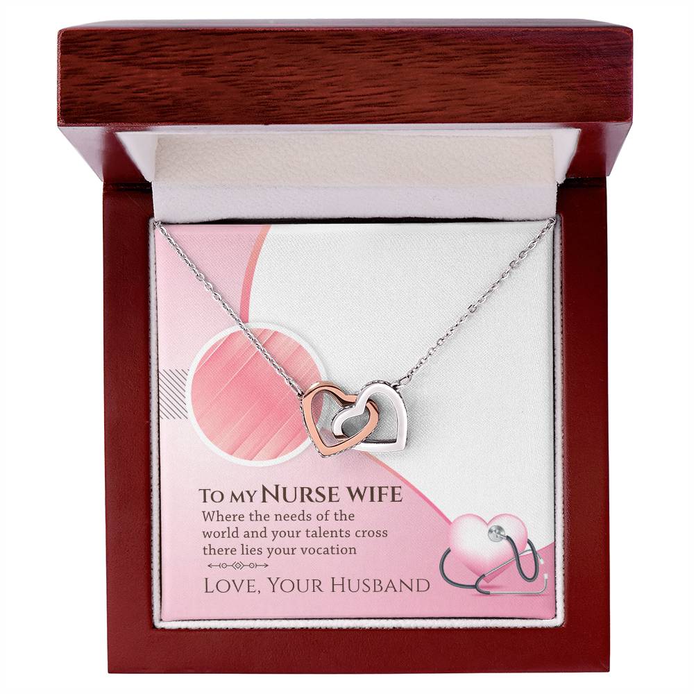 Best Gifts 305-Interlocking Hearts Necklace for Nurse Wife - Heartfelt Gift from Husband
