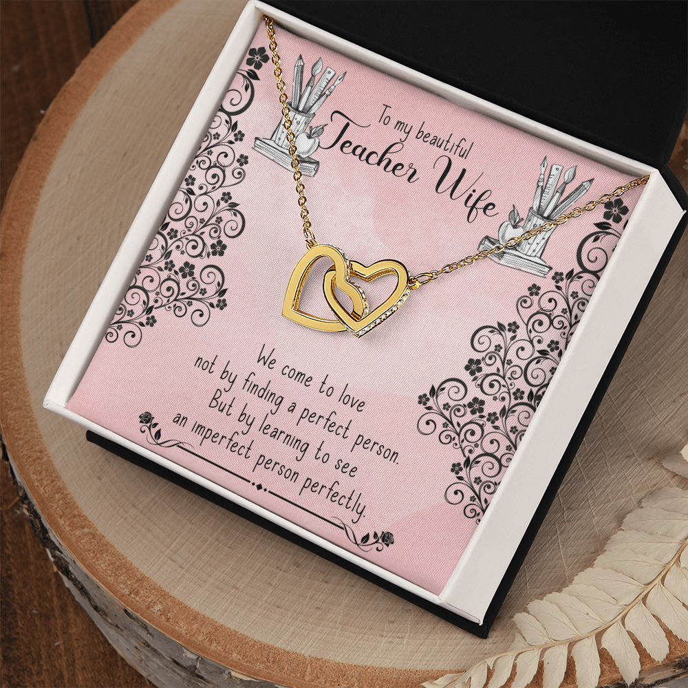 Best Gifts 305-Interlocking Hearts Necklace for Teacher Wife Gift from Husband