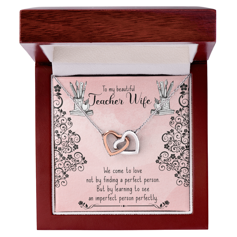 Best Gifts 305-Interlocking Hearts Necklace for Teacher Wife Gift from Husband