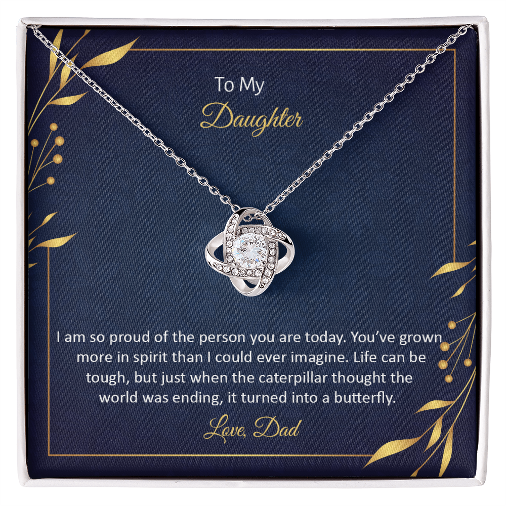 Christian Gifts 305-Love Knot Necklace for Daughter – Dad Gift