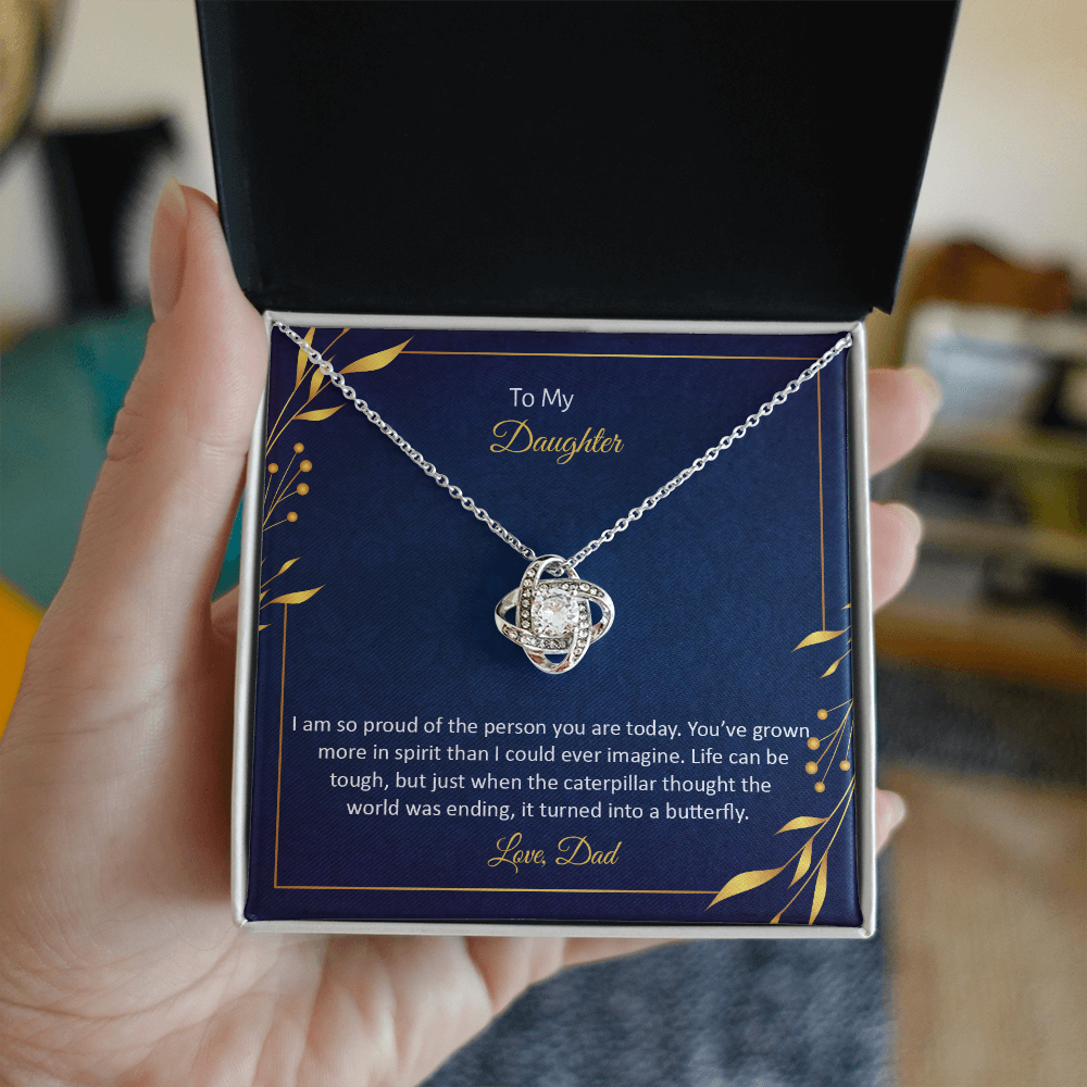 Christian Gifts 305-Love Knot Necklace for Daughter – Dad Gift