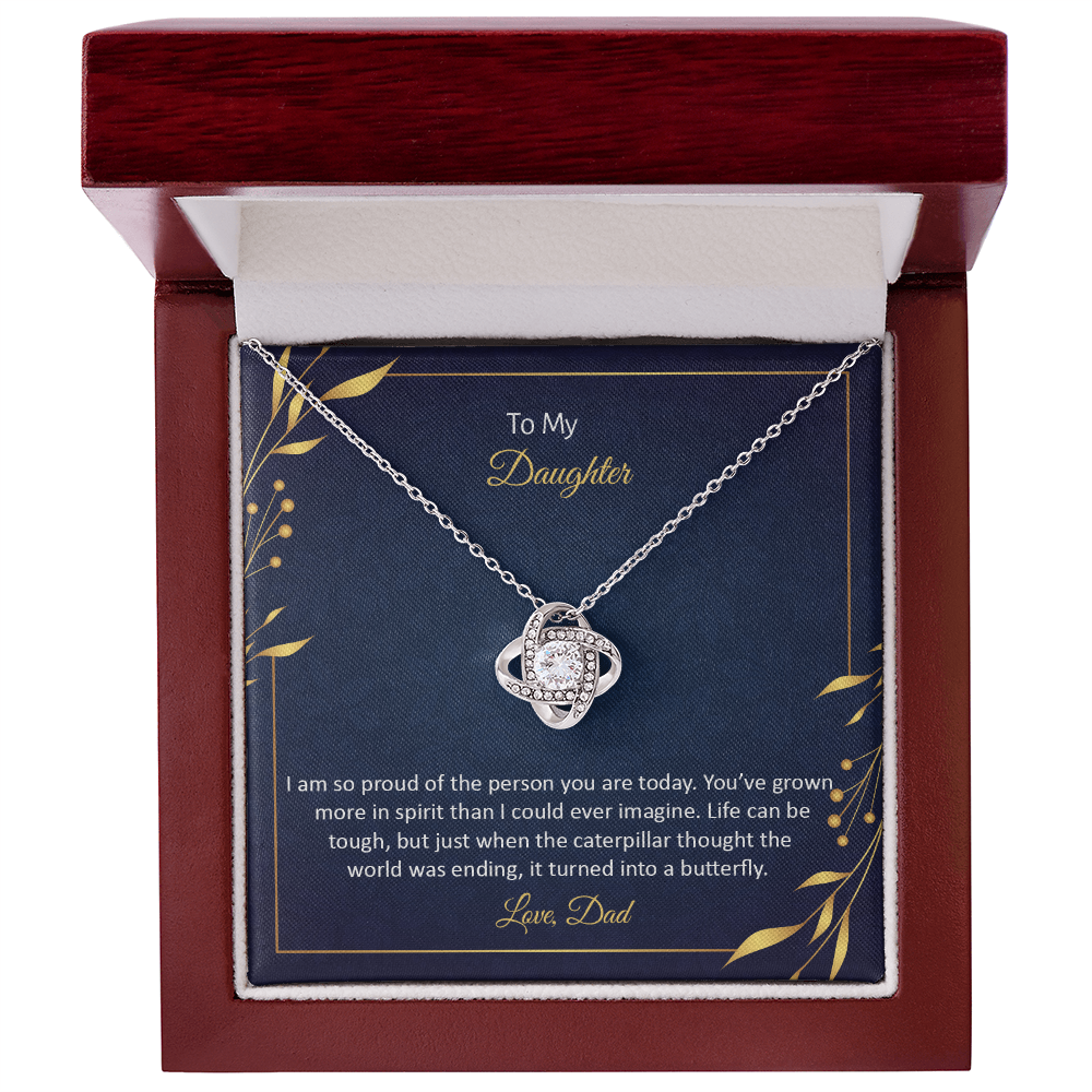 Christian Gifts 305-Love Knot Necklace for Daughter – Dad Gift