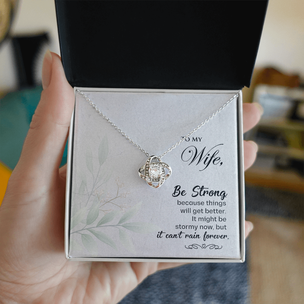 Best Gifts 305-Love Knot Necklace for Wife - Inspirational Gift - Gold Finish Pendant
