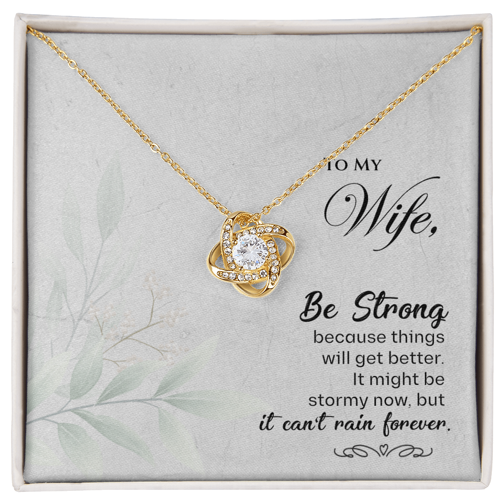 Best Gifts 305-Love Knot Necklace for Wife - Inspirational Gift - Gold Finish Pendant