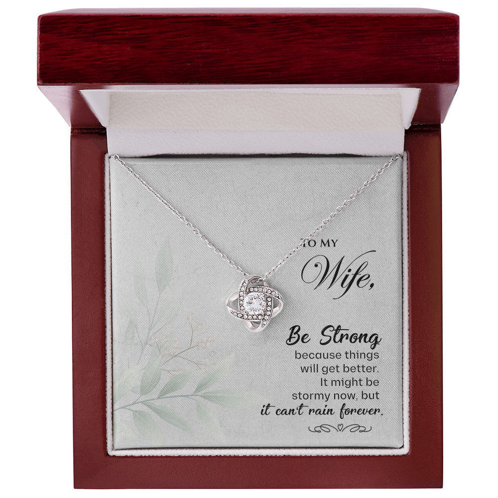 Best Gifts 305-Love Knot Necklace for Wife - Inspirational Gift - Gold Finish Pendant