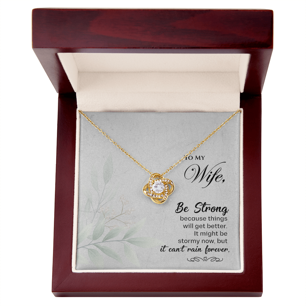 Best Gifts 305-Love Knot Necklace for Wife - Inspirational Gift - Gold Finish Pendant
