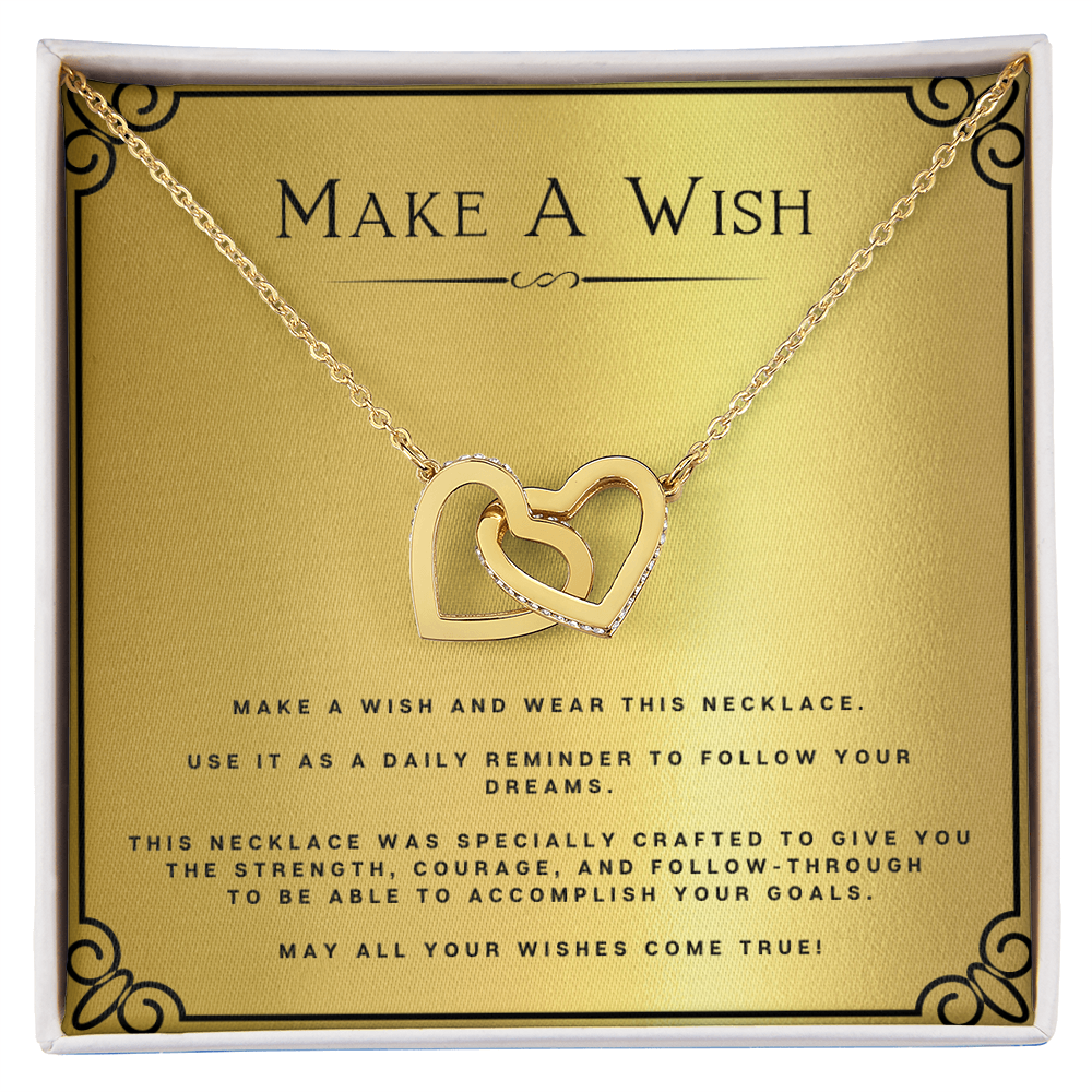 Best Gifts 305-Make A Wish Interlocking Hearts Necklace with CZ Crystals