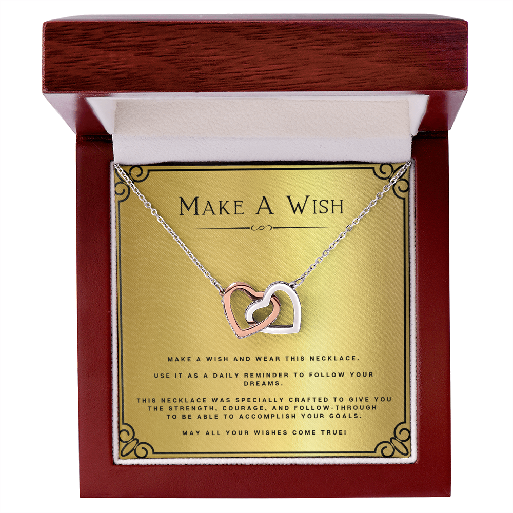 Best Gifts 305-Make A Wish Interlocking Hearts Necklace with CZ Crystals