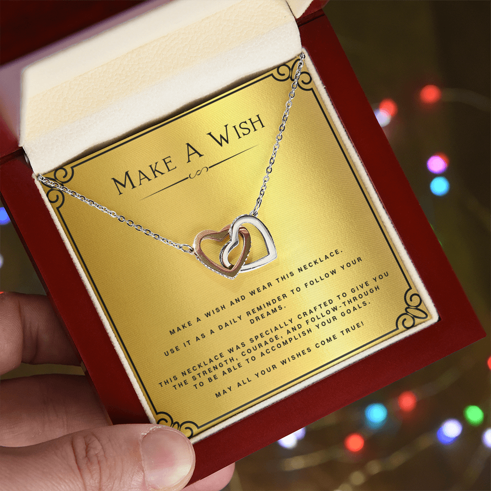 Best Gifts 305-Make A Wish Interlocking Hearts Necklace with CZ Crystals