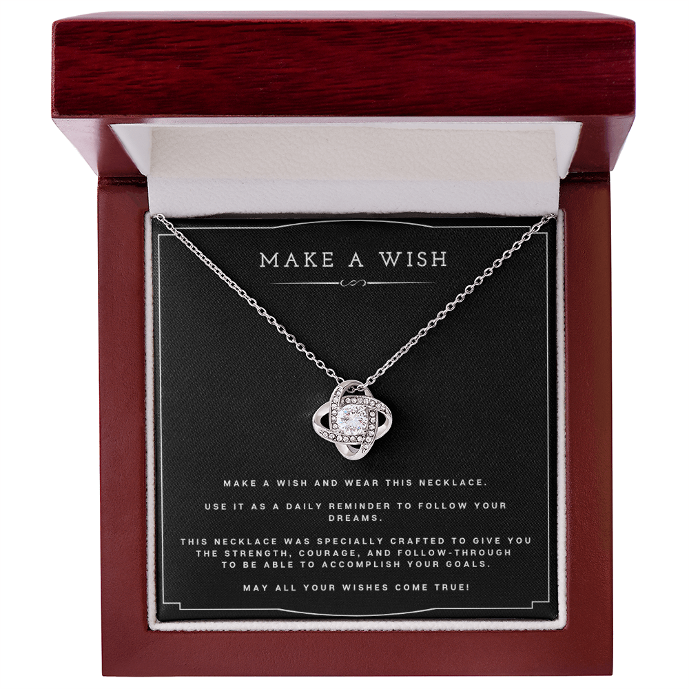 Best Gifts 305-Make A Wish Love Knot Necklace for Her Inspirational Gift