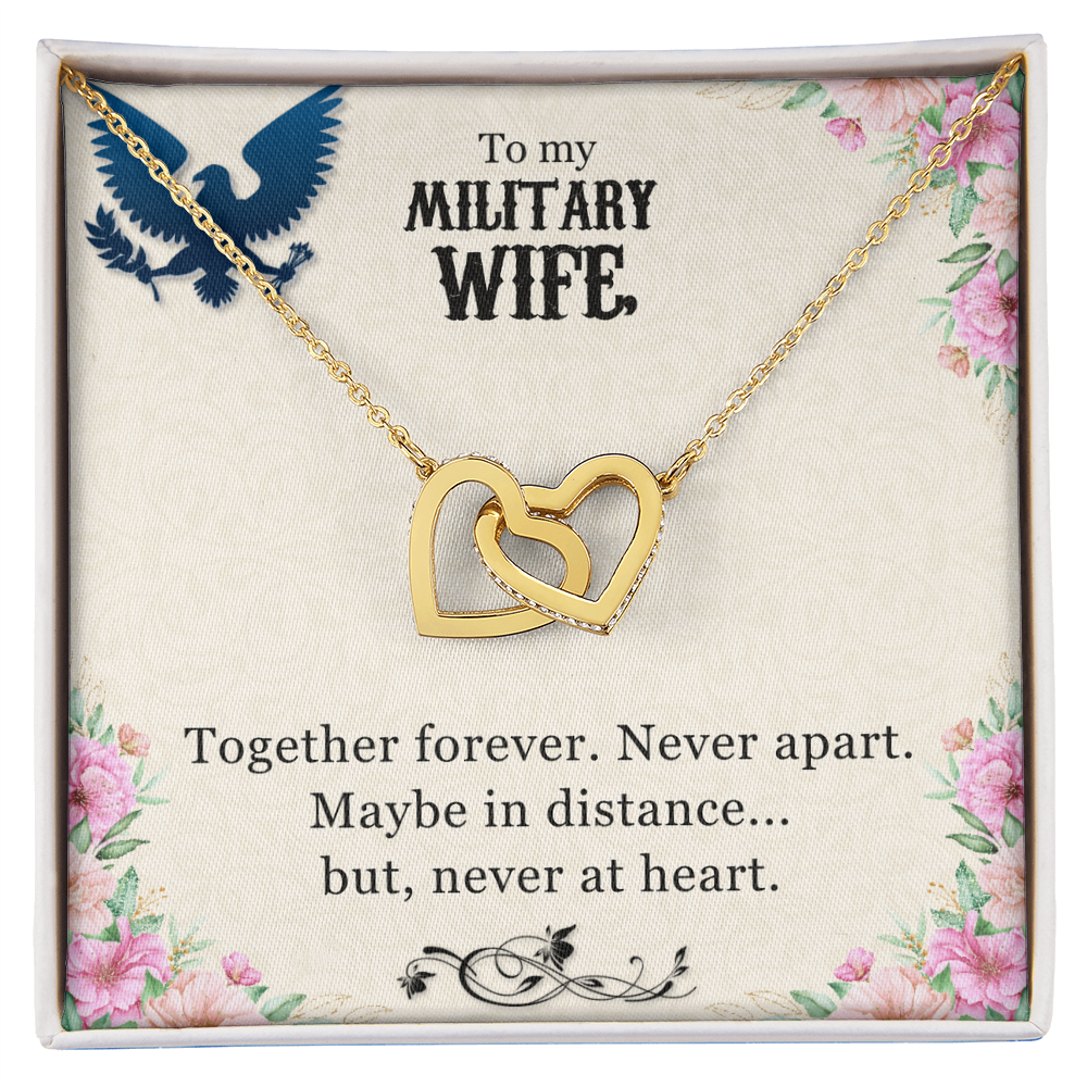 Best Gifts 305-Military Wife Interlocking Hearts Necklace Gift for Her