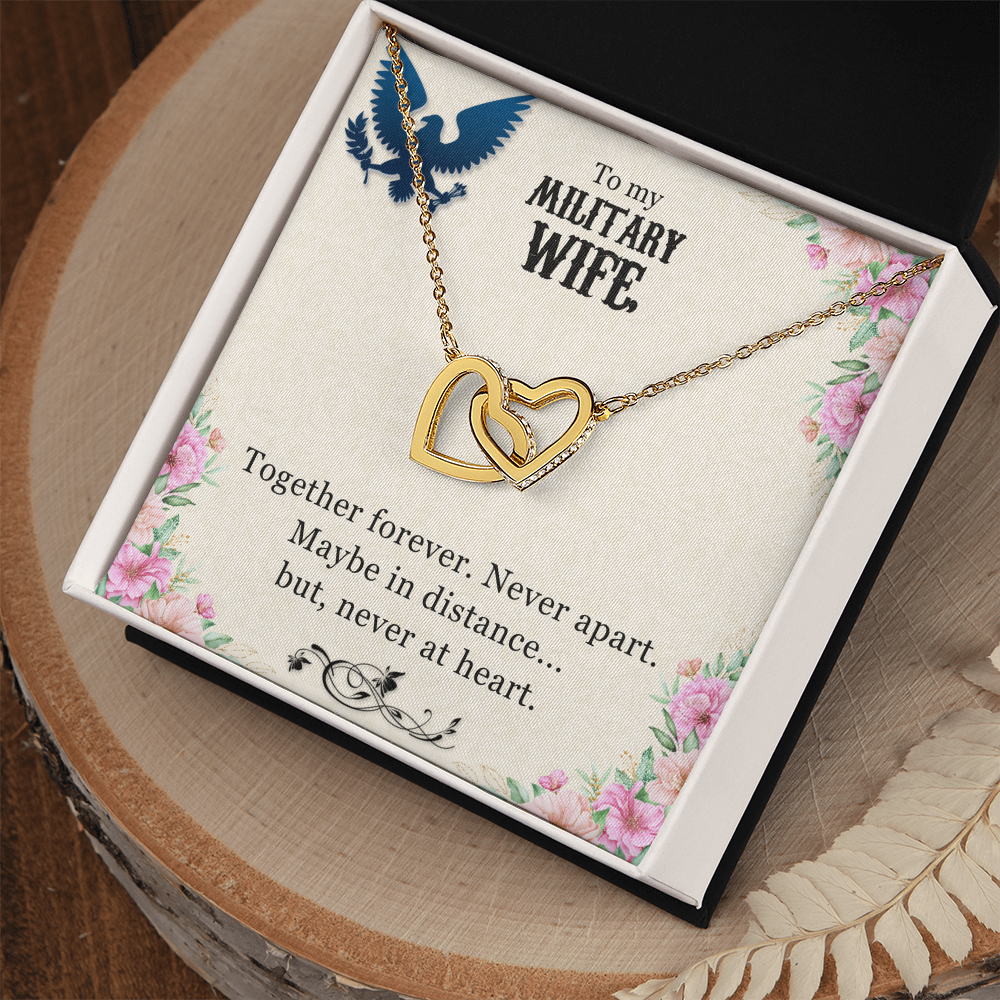Best Gifts 305-Military Wife Interlocking Hearts Necklace Gift for Her