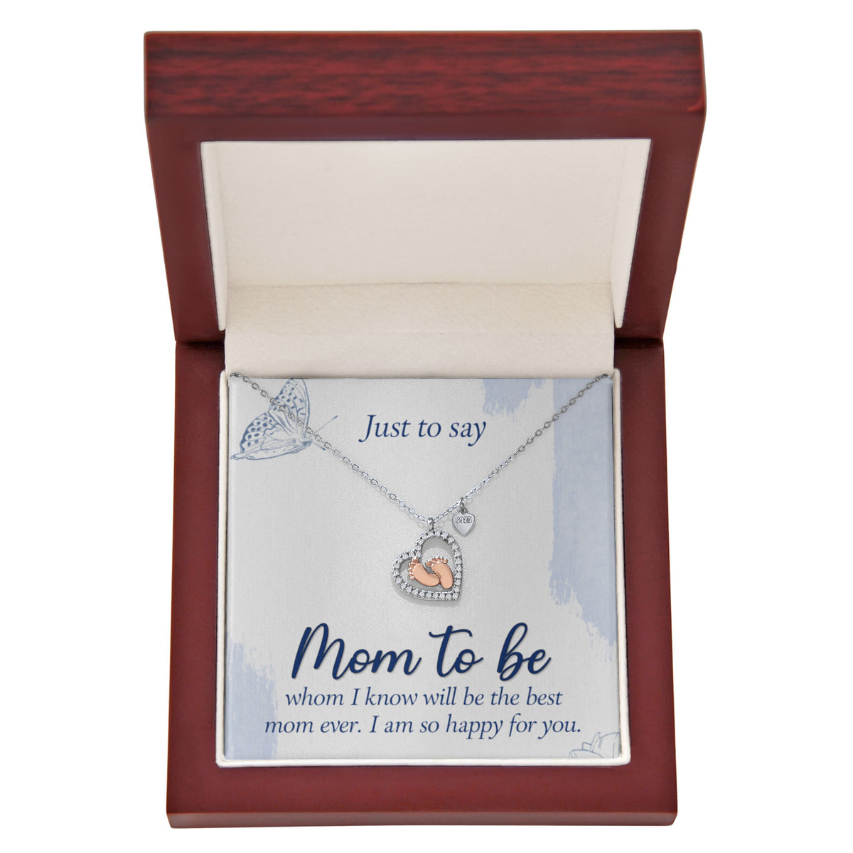 Christian Gifts 305-Mom to Be Baby Feet Necklace Pregnancy Gift Jewelry