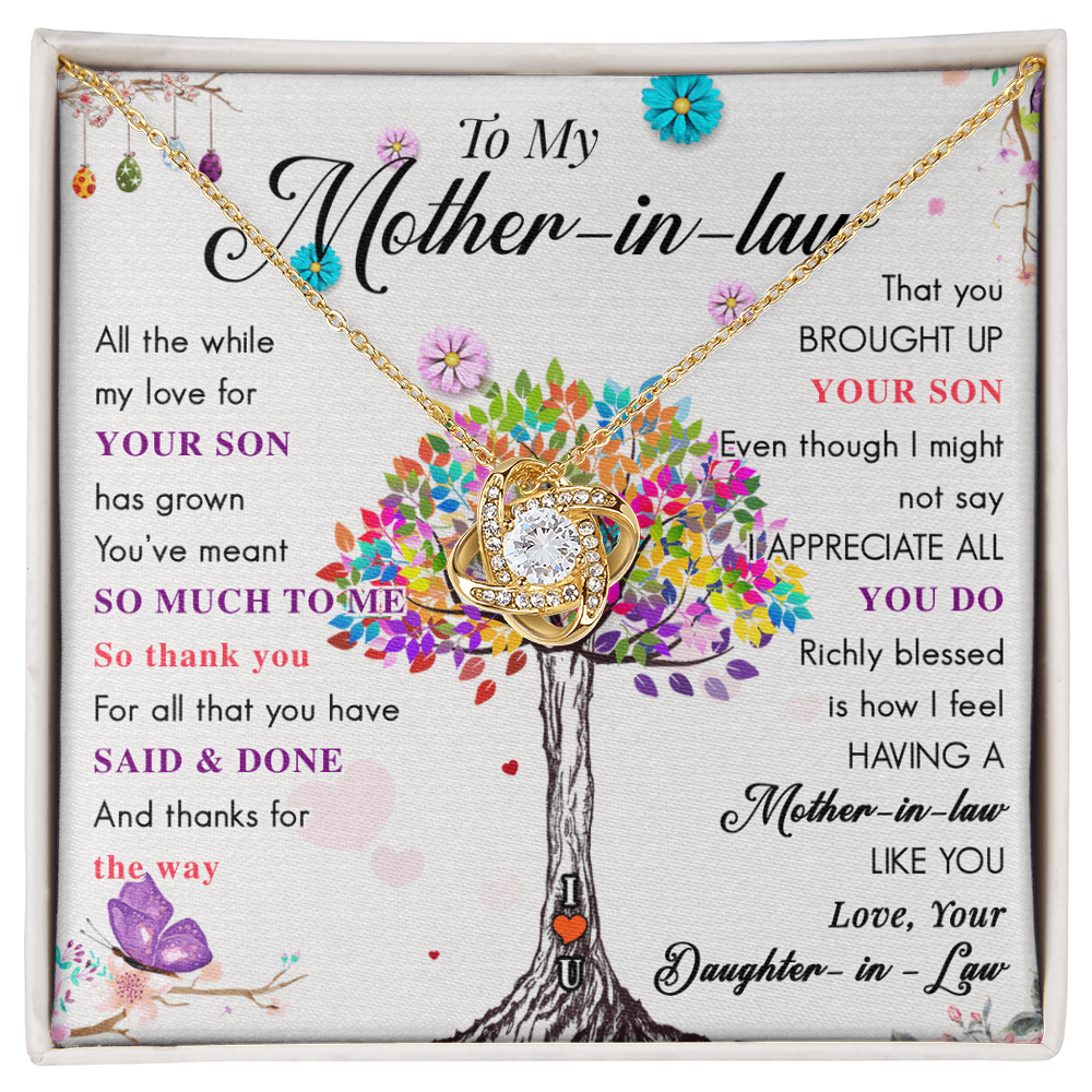 Best Gifts 305-Mother-in-Law Love Knot Necklace Gift from Daughter-in-Law