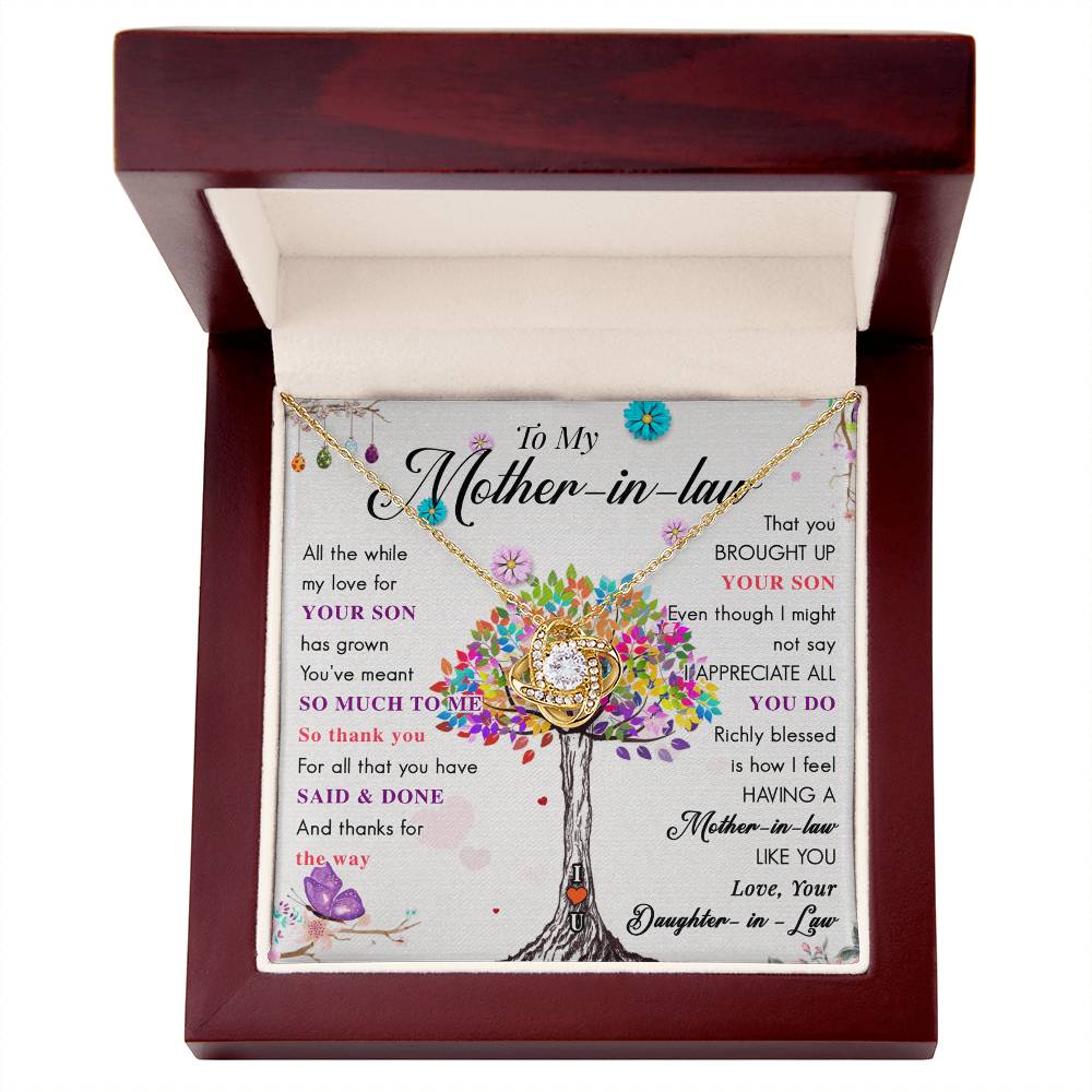 Best Gifts 305-Mother-in-Law Love Knot Necklace Gift from Daughter-in-Law