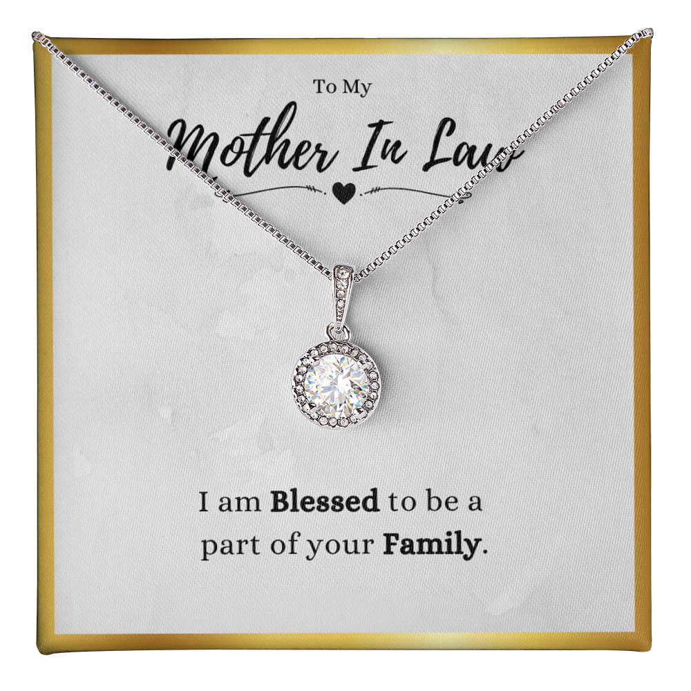 Best Gifts 305-Mother in Law Necklace Gift Eternal Hope CZ Jewelry Blessed Family