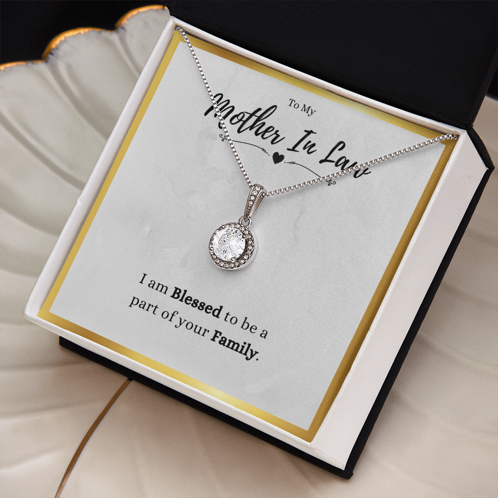 Best Gifts 305-Mother in Law Necklace Gift Eternal Hope CZ Jewelry Blessed Family