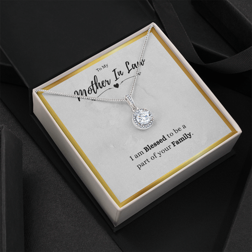 Best Gifts 305-Mother in Law Necklace Gift Eternal Hope CZ Jewelry Blessed Family