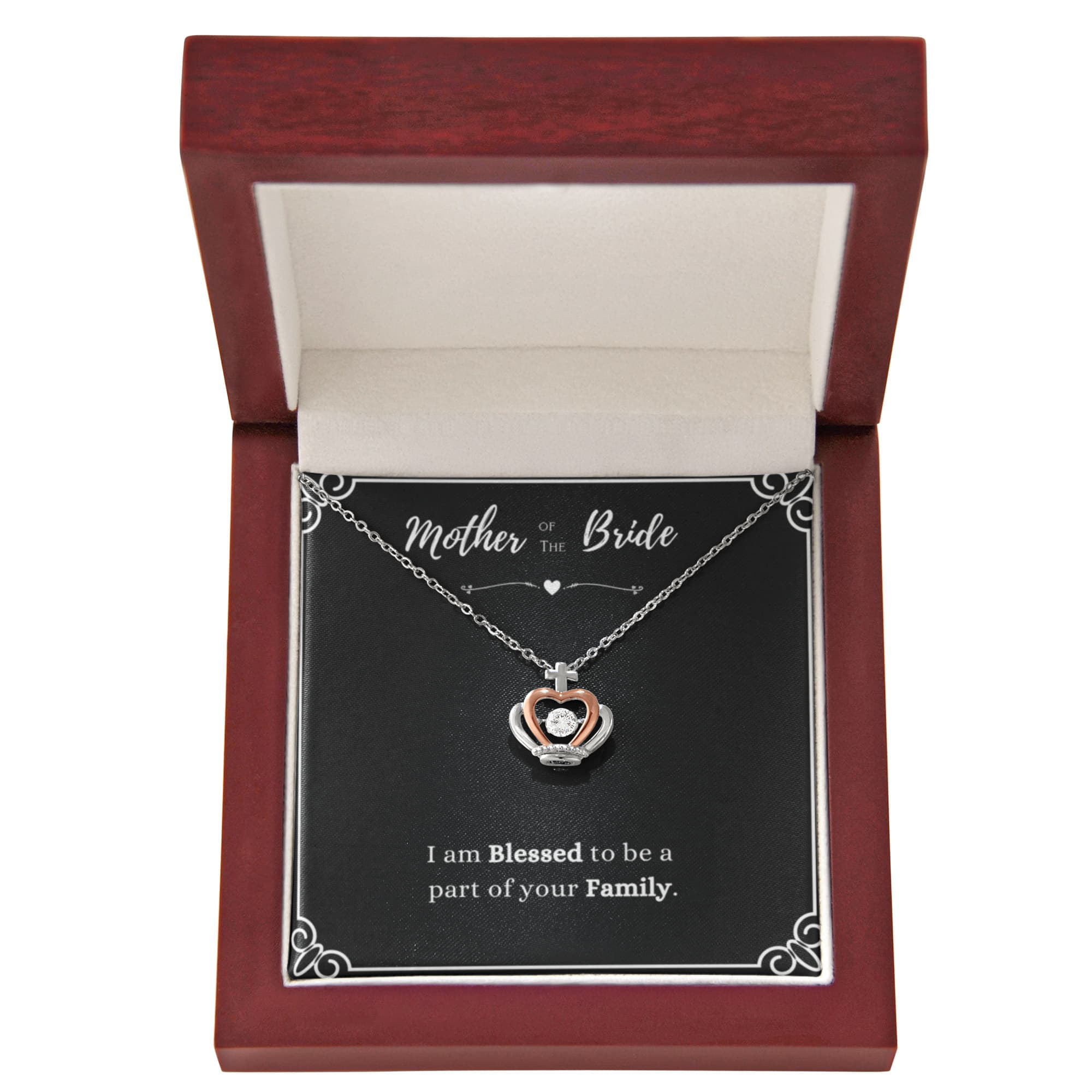 Best Gifts 305-Mother of the Bride Crown Pendant Necklace
