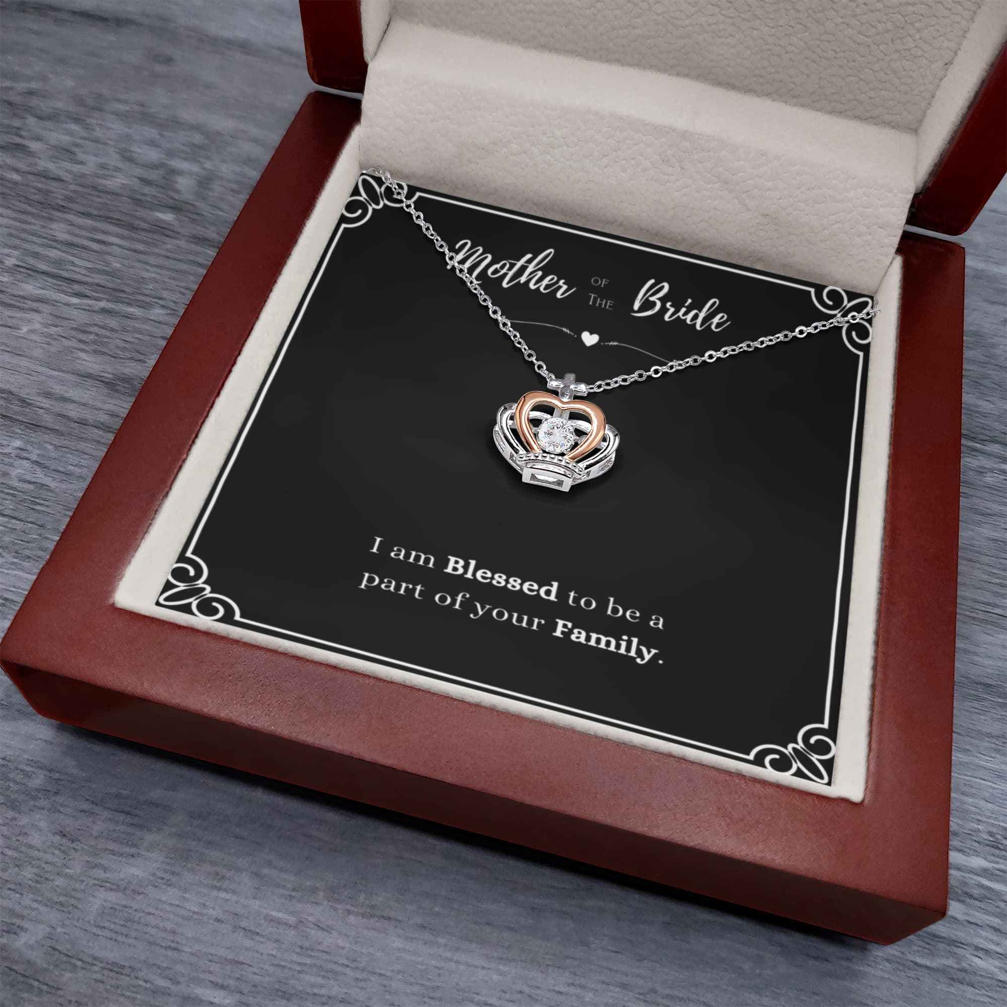 Best Gifts 305-Mother of the Bride Crown Pendant Necklace