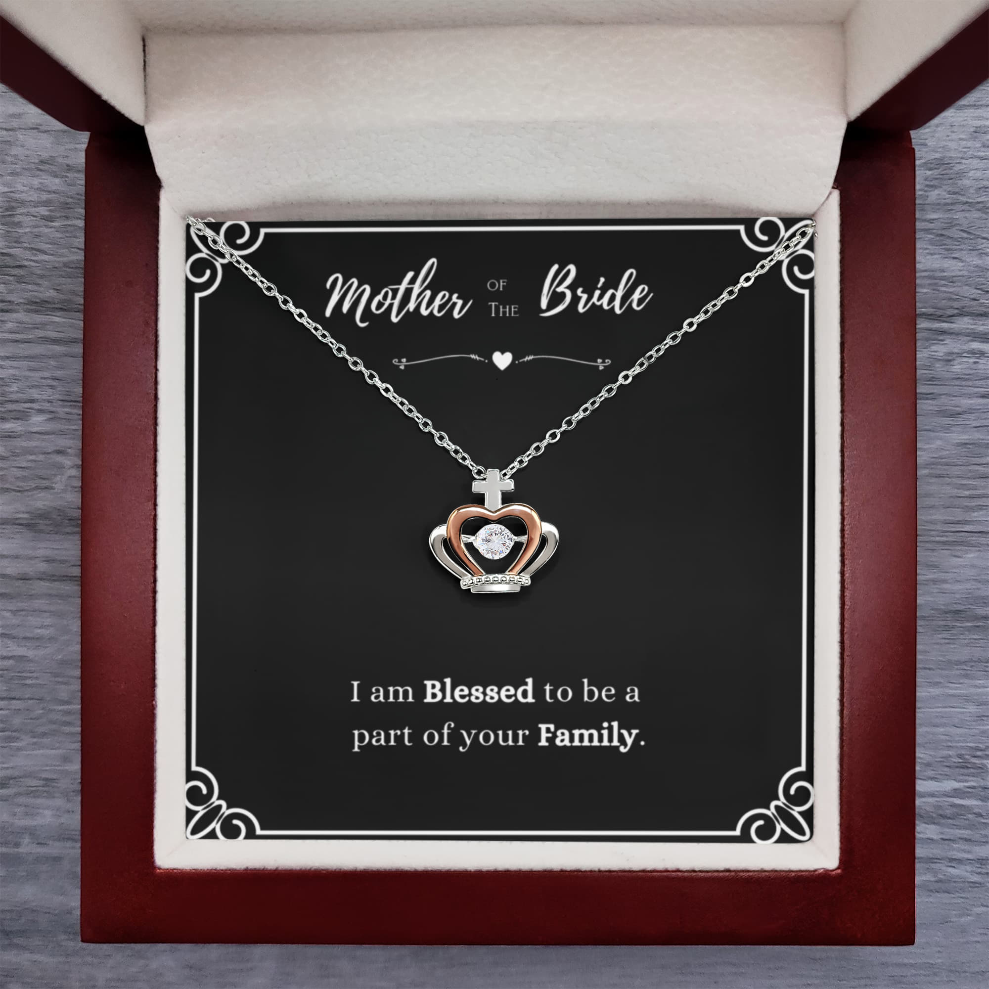 Best Gifts 305-Mother of the Bride Crown Pendant Necklace