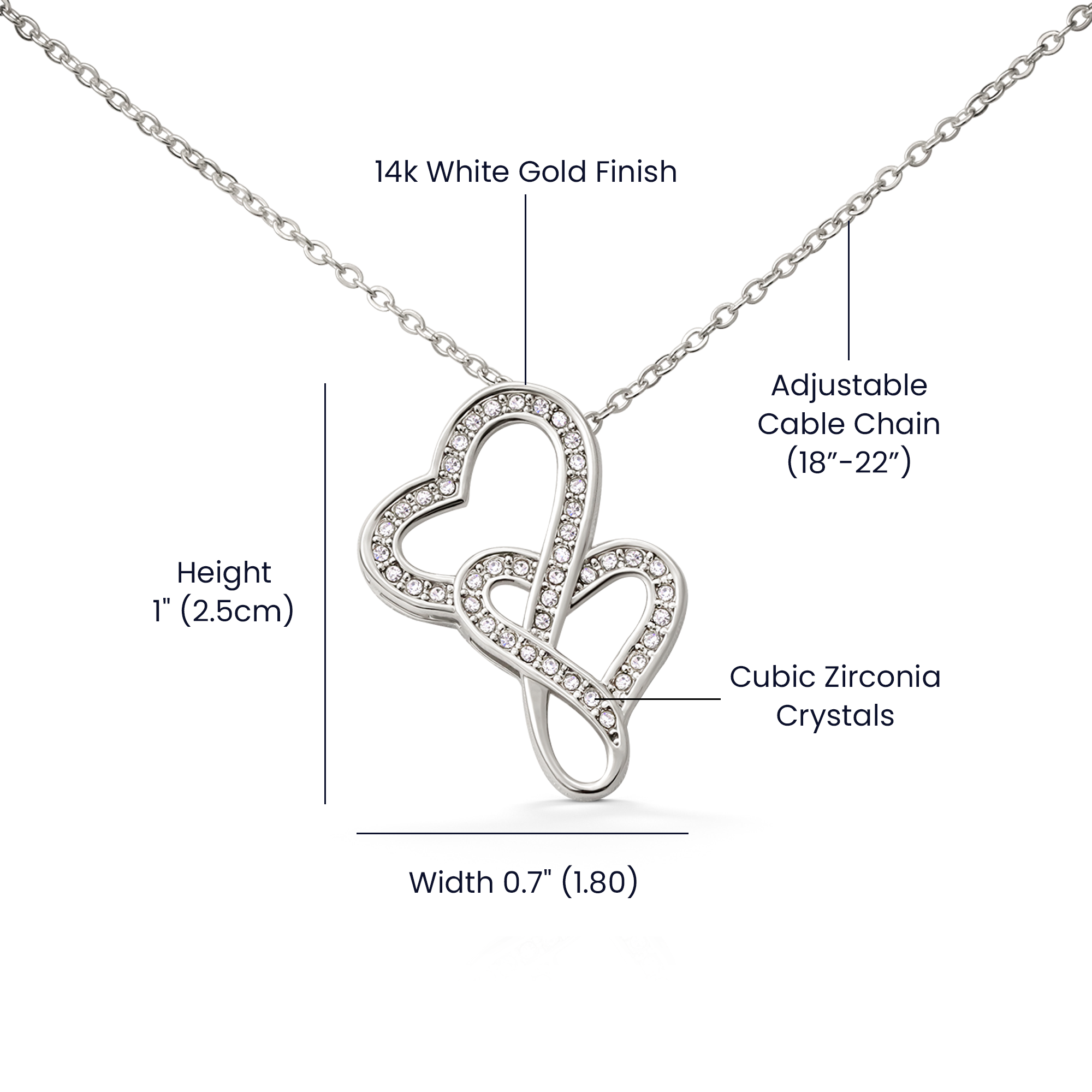 Best Gifts 305-Mother of the Bride Heart-to-Heart Pendant Necklace