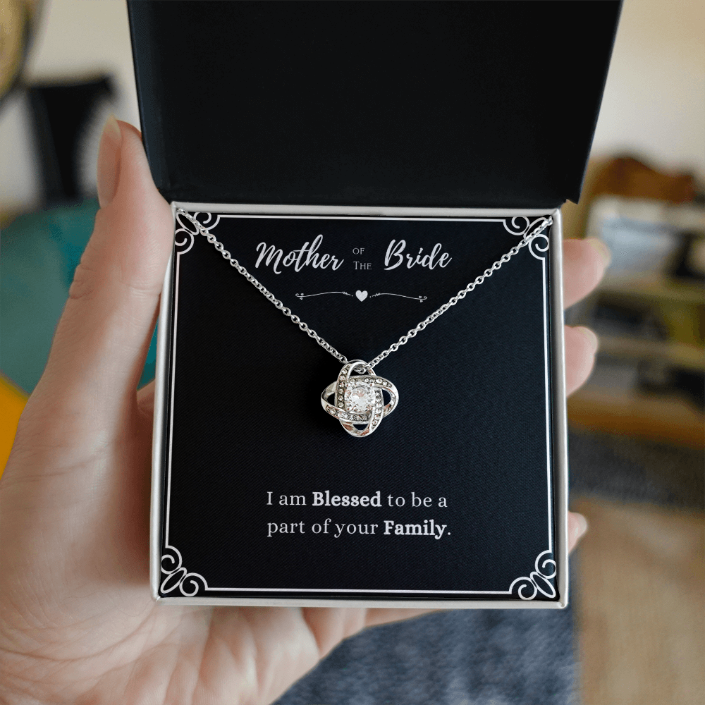 Best Gifts 305-Mother of the Bride Love Knot Necklace with Cubic Zirconia
