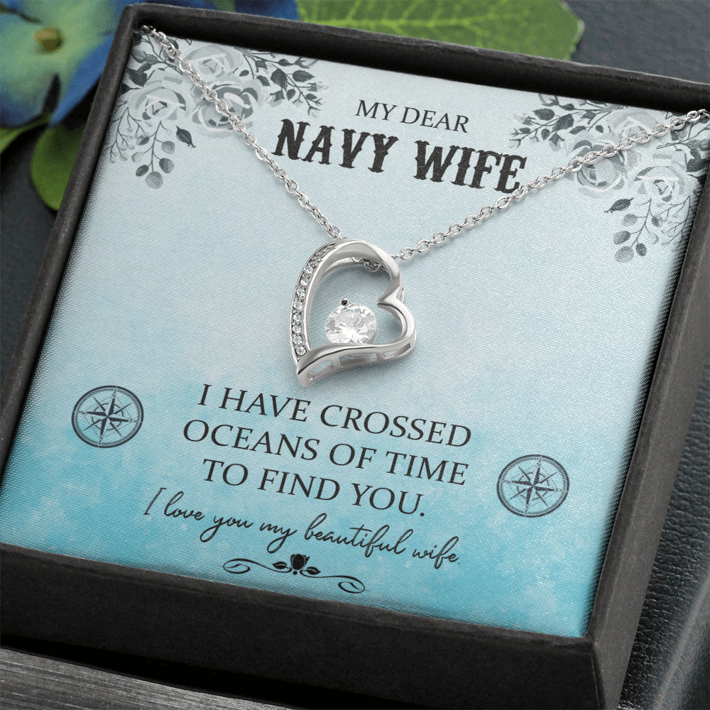 Best Gifts 305-My Dear Navy Wife Forever Love Necklace – 6.5mm CZ Pendant