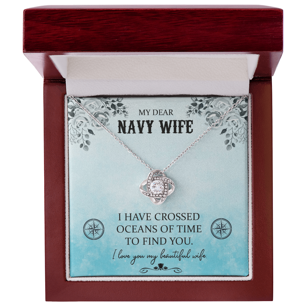 Best Gifts 305-My Dear Navy Wife Love Knot Necklace – 6mm CZ Pendant